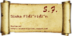 Siska Flórián névjegykártya